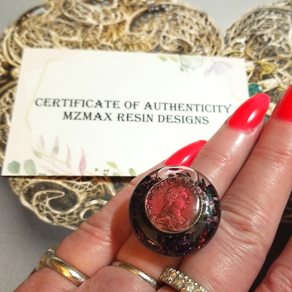 FLOATING  OPALS Ring MzMax Resin Designs Ring - Picture 2 of 8